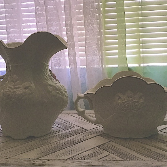 Vintage Porcelain Victorian Pitcher & Server - Picture 11 of 15